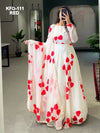 Blooming Beauty Georgette Floral Gown and Dupatta Set XS TO 10XL